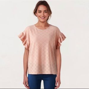 Women's LC Lauren Conrad Eyelet Ruffle-Sleeve Tee
